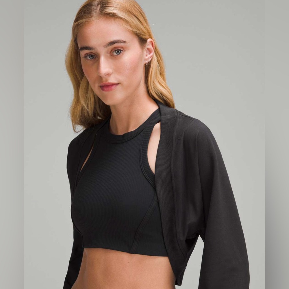NWOT Lululemon French Terry Long-Sleeve Shrug - Black Size 6